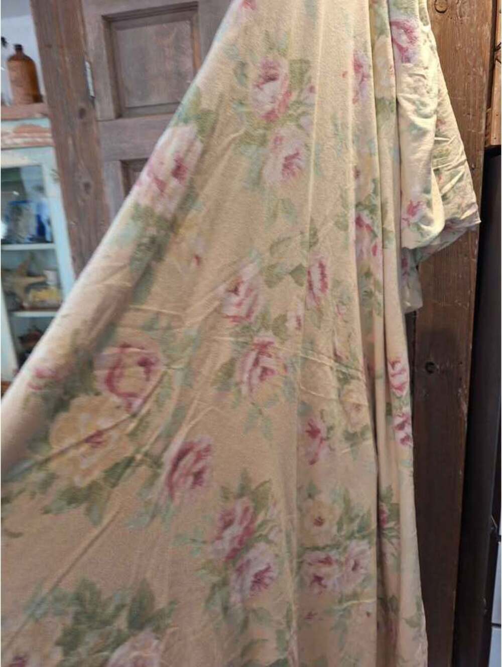 Vintage cottage core duvet, shabby chic, Germany, soft 1980's flannel! Queen!